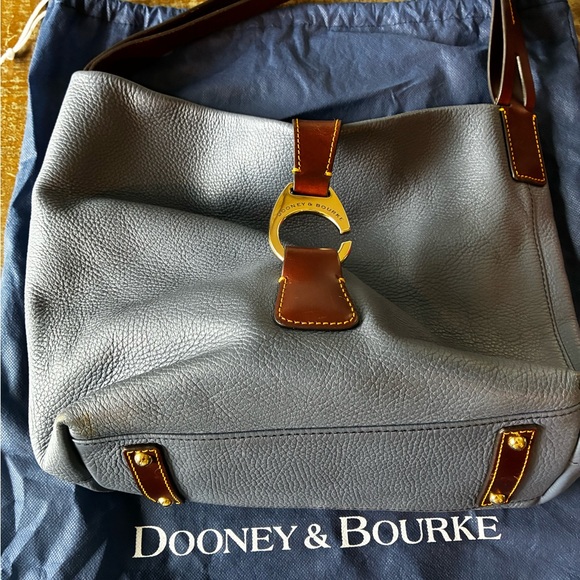 Dooney and Burke Stylish Blue Leather Shoulder Bag - Picture 3 of 10